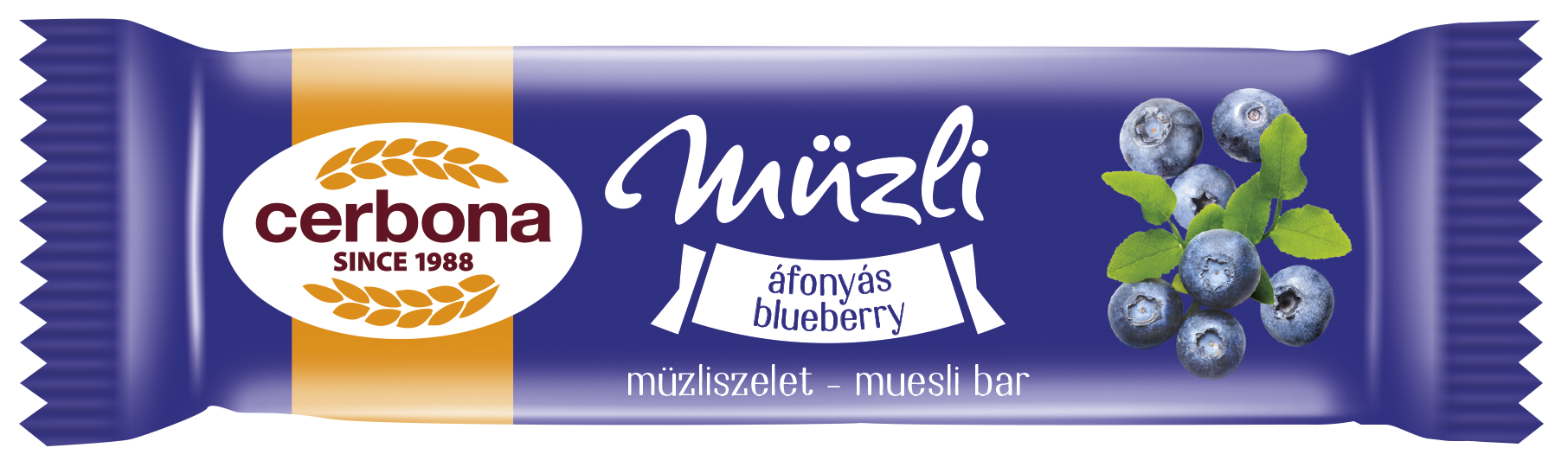 Cerbona Áfonyás müzliszelet joghurtos bevonattal 20g